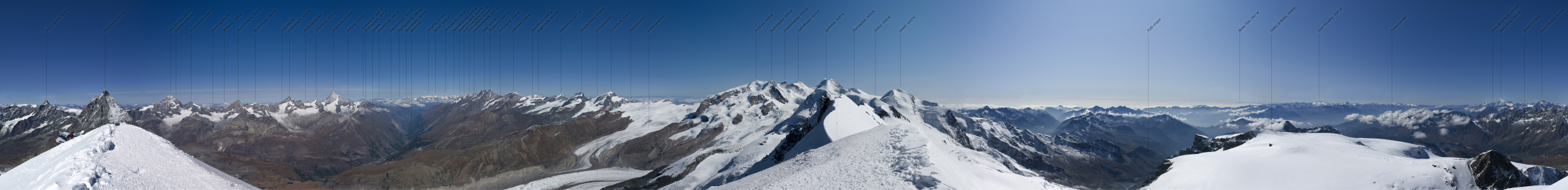 Panoramic from Breithorn near Zermatt, Switzerland