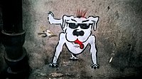 Graffiti an Hauswand am Abflussrrohr - Pissin Dog - Do not piss me.jpg